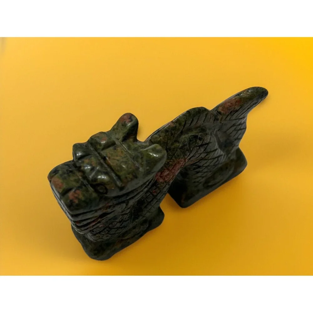Unakite Feng Shui Stone Carved Animal Natural Rock Mineral Carving Green Pink‎ - Picture 2 of 9